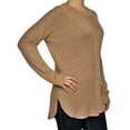 thumbnail image 2 of Michael Kors Cotton Blend Knit Long Sleeve Crew Neck Sweater (M, Dark Camel), 2 of 5
