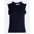 thumbnail image 5 of Free Assembly Women's Ruffle Trim Pointelle Sweater Shell, Lightweight, Sizes XS-XXL, 5 of 5