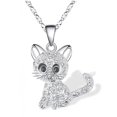 thumbnail image 1 of Collar con colgante de gato de dibujos animados de piedra natal colorida, regalos de amante para mujeres y niñas, 1 of 4