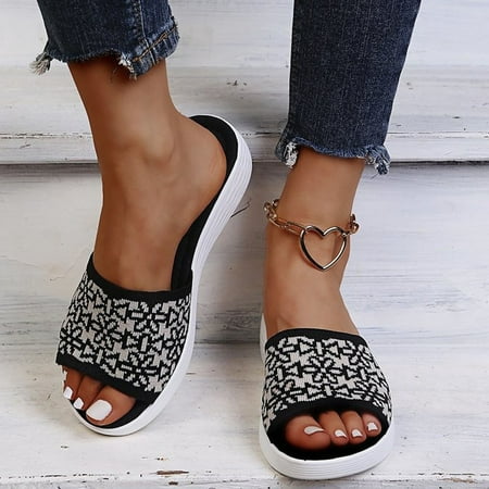 

Vedolay Casual Sandals Womens Sandals Casual Summer Gladiator Clip Toe Strappy Flat Sandals Black 9.5