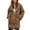 Khaki, variant on Timegard Winter Coats for Women Plus Size Full Zip Fleece Comfy Warm Hoodies Mid Long Jackets Soild Color