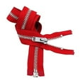 thumbnail image 2 of YKK #10 10 Inch to 36 Inch Aluminum Separating Jacket Zipper Extra Heavy Duty Metal Zippers for Sewing Coats Crafts (Red - 519, 30 Inches), 2 of 3