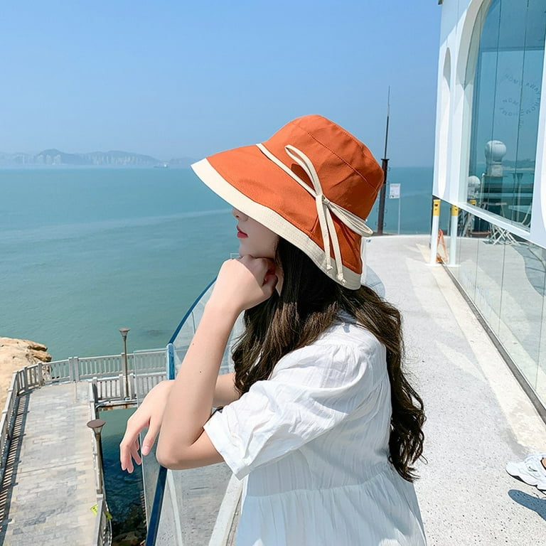 CoCopeanut Autumn Summer Hats for Women Sun Protection Casual Bucket Hat  Female Wide Large Brim Outdoor Travel Fashion Foldable Lady Panama 