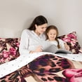 thumbnail image 6 of Homewish Leopard Print Bow Full Size Comforter Sets,Chic Bowtie Ribbon Bedding Comforter Set,Pink Beige Brown Bedding Sets For Girls Teens,Ultra Soft Home Decor Reversible,3-Piece, 6 of 9