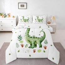 Castle Fairy Child Kawaii Animal Dino Full Size Comforter Sets,Cute Dinosaur Bedding Sets