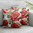 thumbnail image 3 of Qinduosi Red Roses Throw Pillow Covers Inch Set of  Valentine's Day Decorative Pillow Case Beautiful Bouquet Flower Cushion Cover for Couch Sofa Wedding Anniversary Decor Gift, 3 of 5