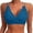Blue, variant on Women's Double Strap Twist Front Bikini Top Solid Black V-Neck Swim Bra for Beach Pool Party Dance Performance,S