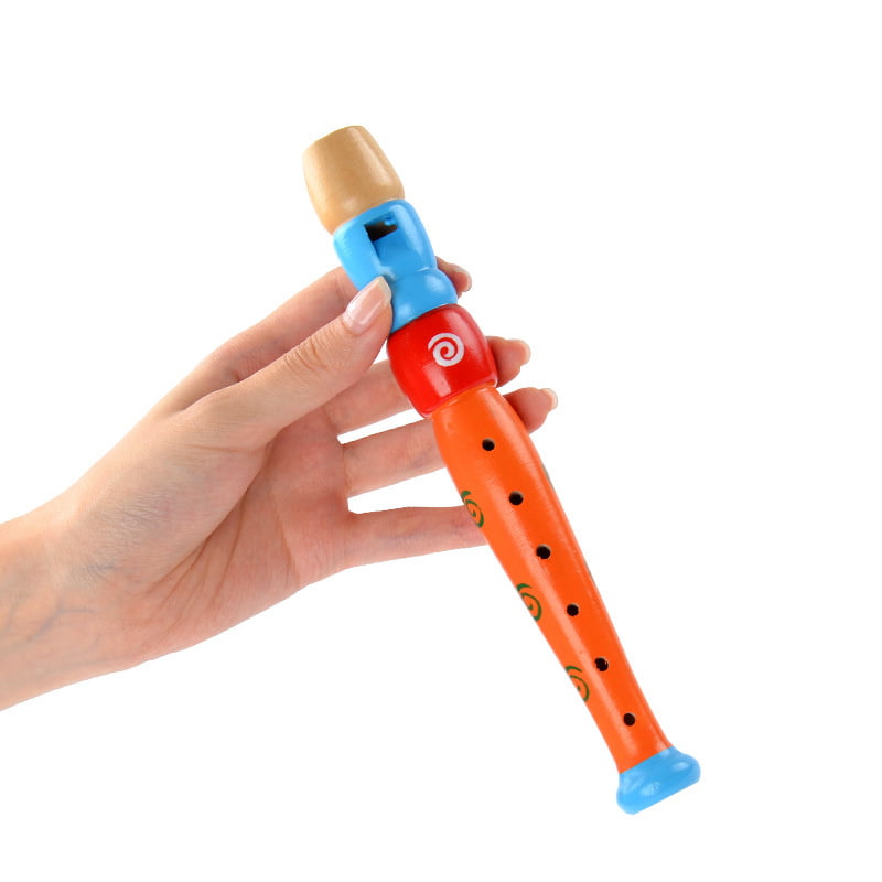 Wooden Plastic Kids Piccolo Flute Whistle Musical Instrument Early Education Toy 