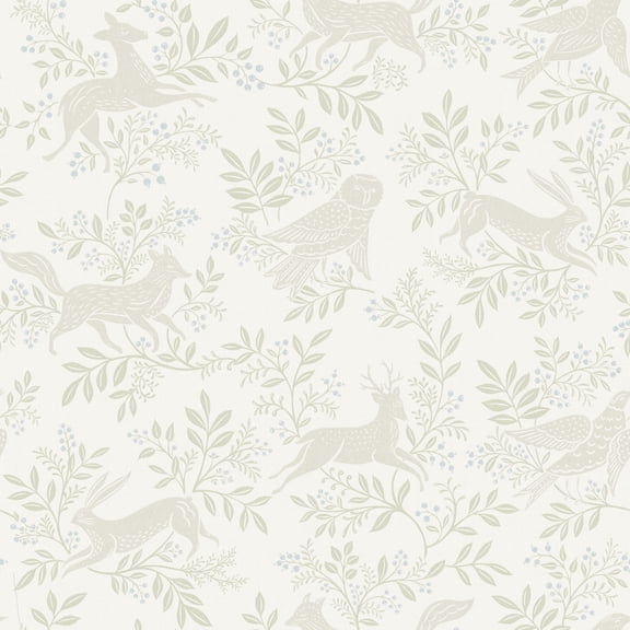 Chesapeake Revelry White Forest Frolic Wallpaper