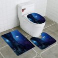 thumbnail image 1 of ABPHQTO Lago Night Shot Juego de alfombras de baño de 3 piezas Alfombra de baño Alfombra de contorno y tapa de inodoro, 1 of 2