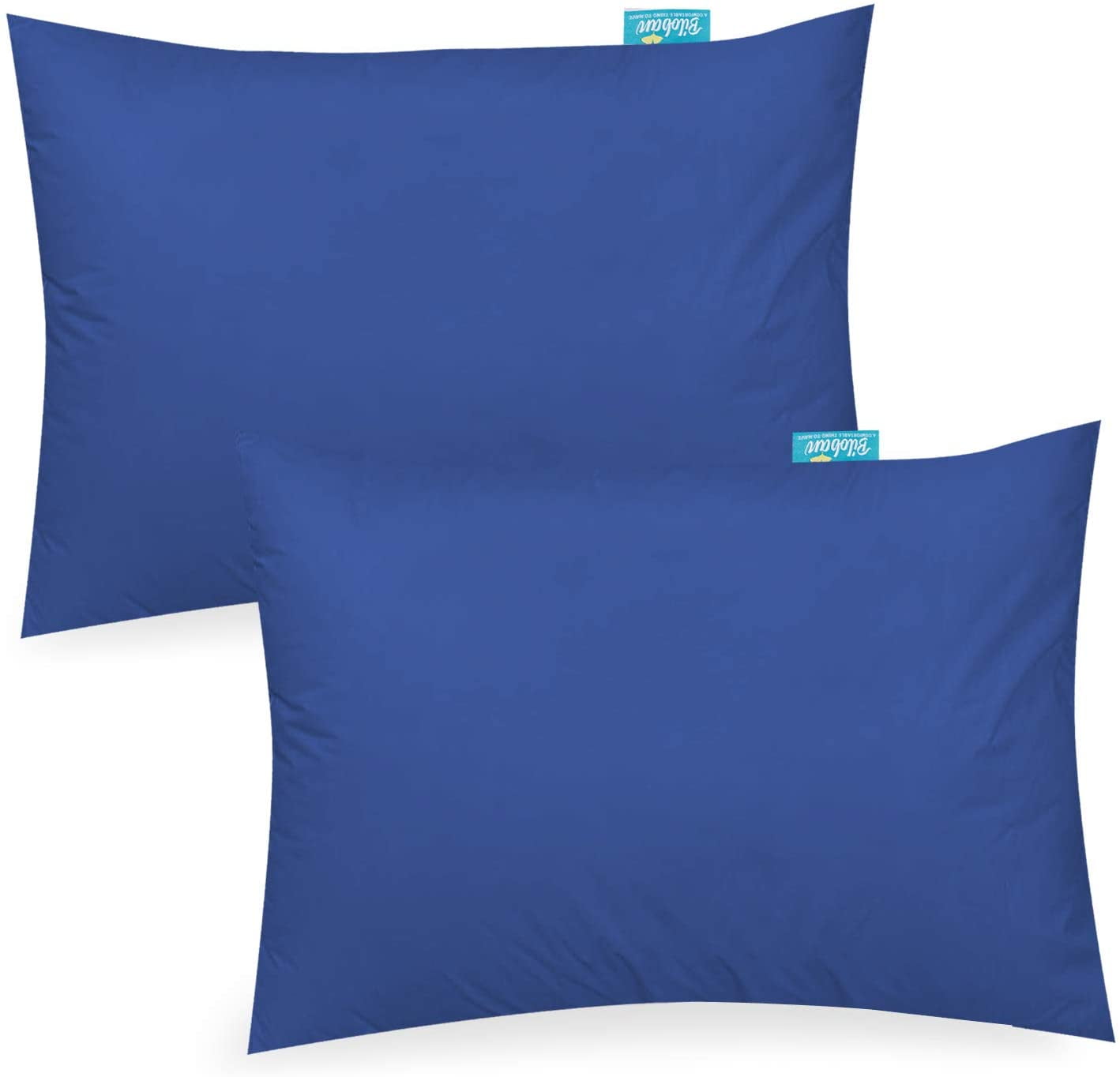 Biloban 100 Natural Cotton Toddler Pillowcase, 2 Pack, Navy Blue