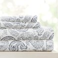 thumbnail image 1 of ienjoy Home 4 Piece Coarse Paisley Patterned Home Collection 4 Sheet Set, King, Navy, 1 of 8