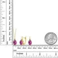 thumbnail image 2 of Gem Stone King 3.08 Ct Pink Created Sapphire Blue Tanzanite 18K Yellow Gold Plated Silver Pendant and Earrings Jewelry Set, 2 of 4