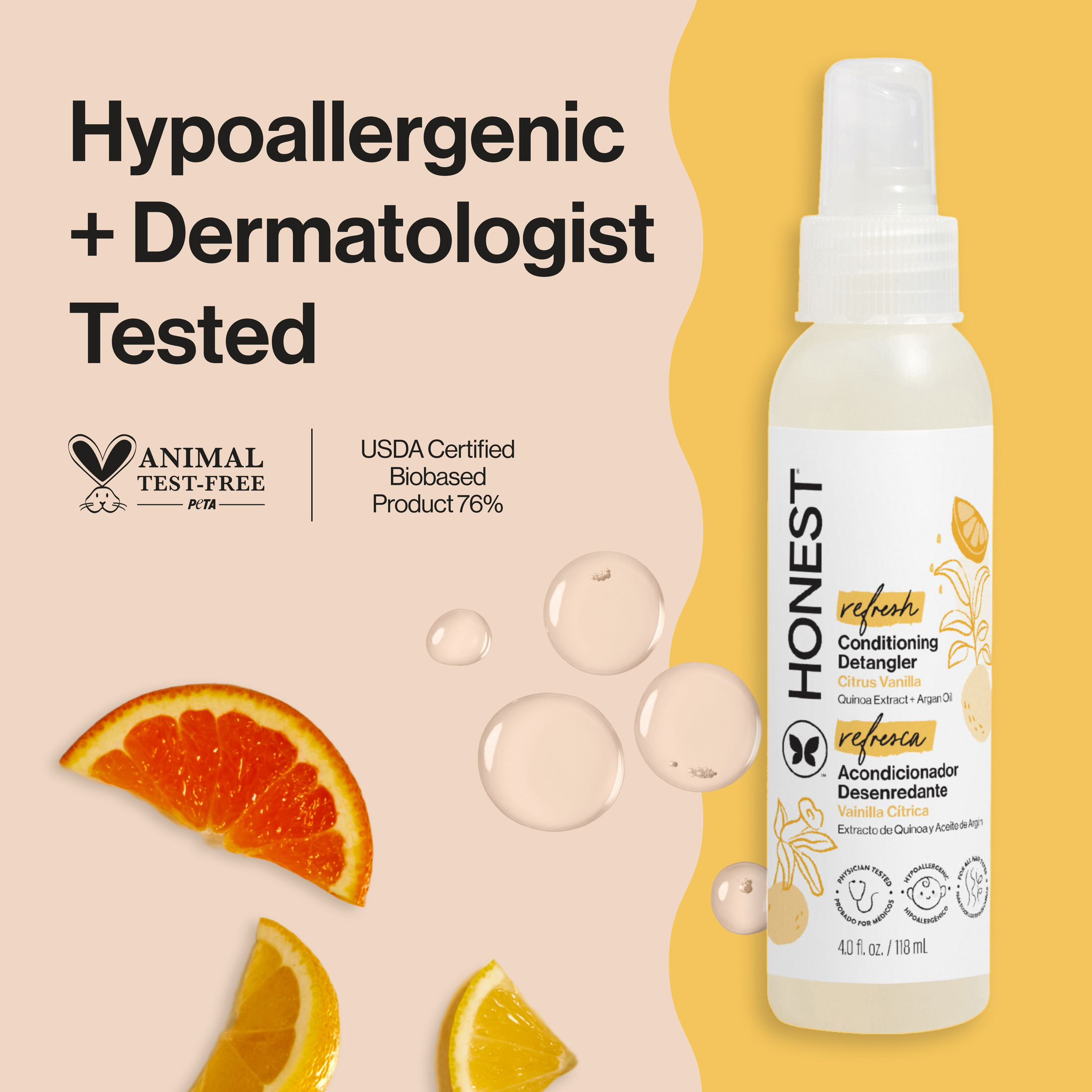 Honest Company Citrus Vanilla Refresh Detangler, 4 oz photo 2