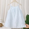 thumbnail image 4 of BLTIBY Girls Cotton Mini Dresses Summer Spaghetti Strap Sleeveless Dress Summer Casual Sundresses Blue 2-3Years, 4 of 9