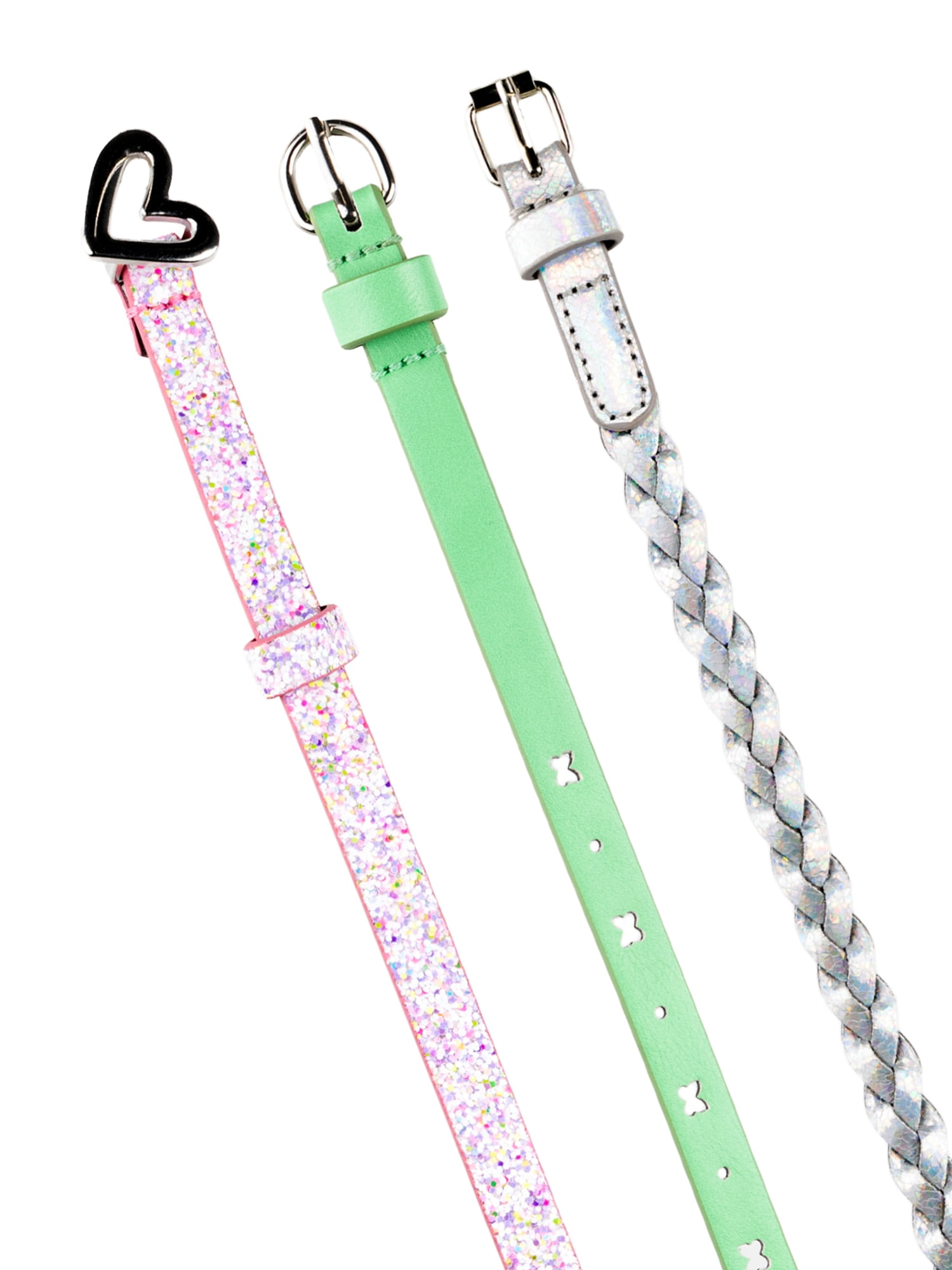 Wonder Nation Girls Fashion Belts, 3-pack, Sizes XS-XXL