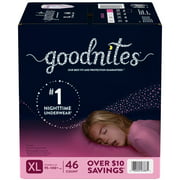 GoodNites Bedtime Underwear for Girls, XL -46 ct. (95 - 140  lbs.)