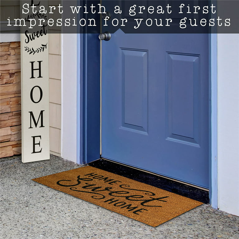  Home Sweet Home Indoor Door Mat, Non-Slip Water Absorbent  Entrance Mat with Durable Rubber Backing, Flower Illustration Wooden Grain  Low-Profile Floor Mat for Home High Traffic Area 16x24 : Patio, Lawn