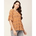 thumbnail image 4 of Moomaya Women Printed Summer Tunic Top V Neck Button Down Flutter Elbow Sleeves Flared Top, 4 of 8