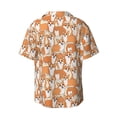 thumbnail image 2 of Fotbe Corgi Animal print Short Sleeve Button Down Shirts for Men Casual Summer Beach Wrinkle Free Shirt-Small, 2 of 7