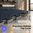 0.56in Thick 48 Sq Ft Exercise Mats 12 Tiles Upgraded Rubber Top With ...