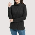 thumbnail image 2 of Fall Sweaters Sevevn Womens Tunic Tops Turtleneck Long Sleeve Shirts Oversized Fall Sweaters Side Split High Low Hemline, 2 of 8