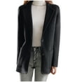 thumbnail image 1 of IROINNID Women's Blazer Jacket Long Sleeve Solid Color Notch Lapel Outwear, Comfy Business Attire Pocket Button Cardigan Jacket, 1 of 5