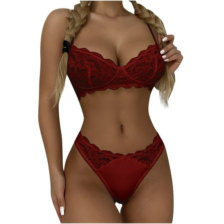 

Lingerie for Women Sexy Naughty Sexy Bra and Panty Lace Babydoll Naughty 3 Piece Lace Bralette Bodysuit Lace Teddy Snap Crotch V Neck Cut Bra and Panty Lingerie Set Push Up Teddy Chemise