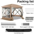 thumbnail image 5 of COBIZI 12x12 Pop-up Gazebo Starry Sky Screen Canopy Tent Screen House for Camping, Screen Room with Mosquito Netting, Hub Tent Instant Screened Canopy with Carrying Bag and Ground Stakes, Khaki, 5 of 9