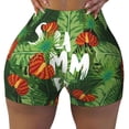 thumbnail image 2 of Lsque Palm Leaves And Tropical Flowers Pattern High Waisted Biker Shorts for Women-Tummy Control Fitness Athletic Workout Running Yoga Gym Shorts,Moisture-Wicking-XX-Large, 2 of 9