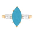 thumbnail image 7 of Three-Stone Engagement Ring for Women - 2ct Simulated Turquoise in 14K Yellow Gold Promise Ring, 7 of 7