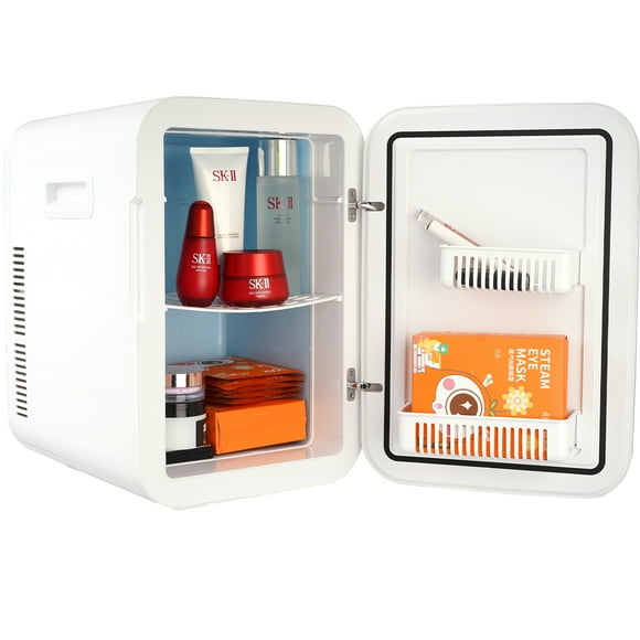 VEVOR Mini Fridge, 20L Skincare Fridges with Temper Control Touch Screen, Portable Small Beverage Refrigerator, AC/DC Cool Warmer