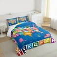 thumbnail image 3 of Feelyou Cartoon American Map Full Size Comforter Sets, Colorful Geoemtric Bedding Comforter Set, Teen Boy Girl Kid Bedding Sets, Super Cozy Room Decor, 3pcs, 3 of 8