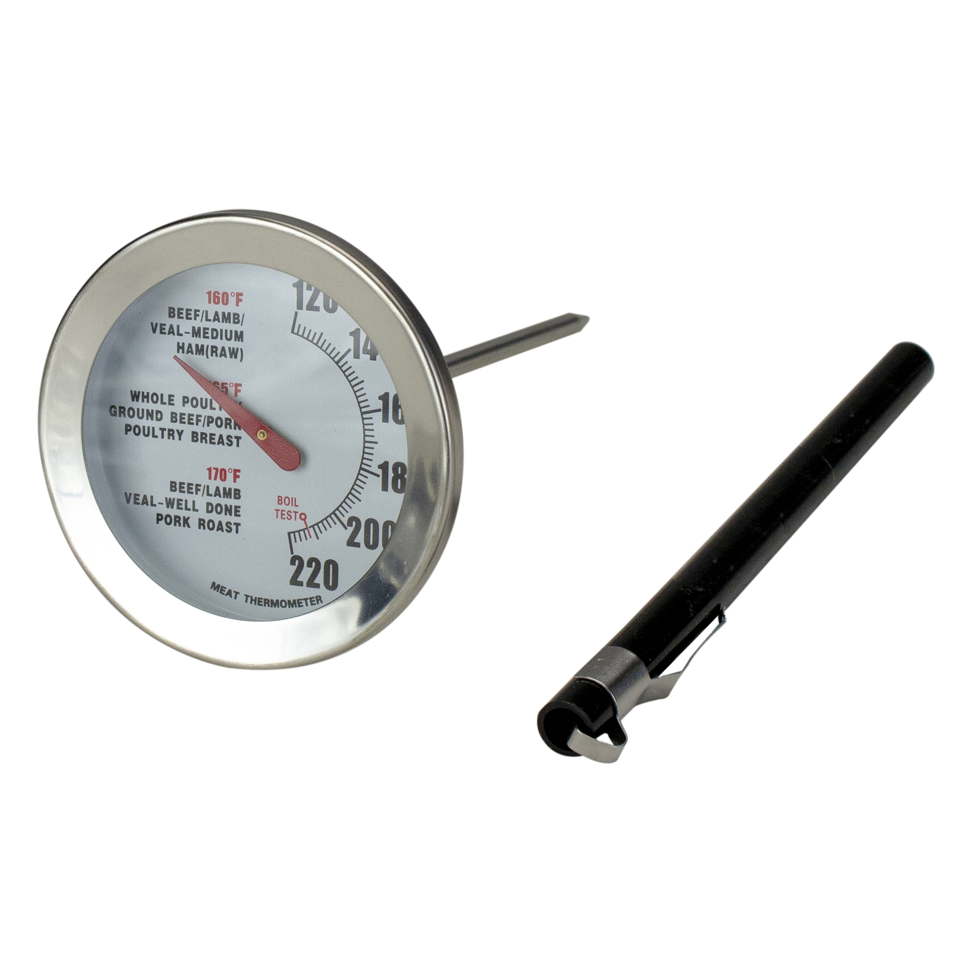 5.75" Stainless Steel Meat Thermometer with Sheath and Clip Walmart