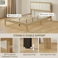 thumbnail image 5 of HOMCOM Full Size Bed Frame with Upholstered Headboard, Full Platform Bed Frame with Wooden Slats, No Box Spring Needed, Easy Assembly, Oak, 5 of 8
