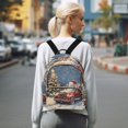 thumbnail image 7 of JIALIOU Mini Backpack Purse for Women Quilted Casual Daypack Small Travel Shoulder Bag, Christmas Tree and Snowman on Truck, 7 of 7