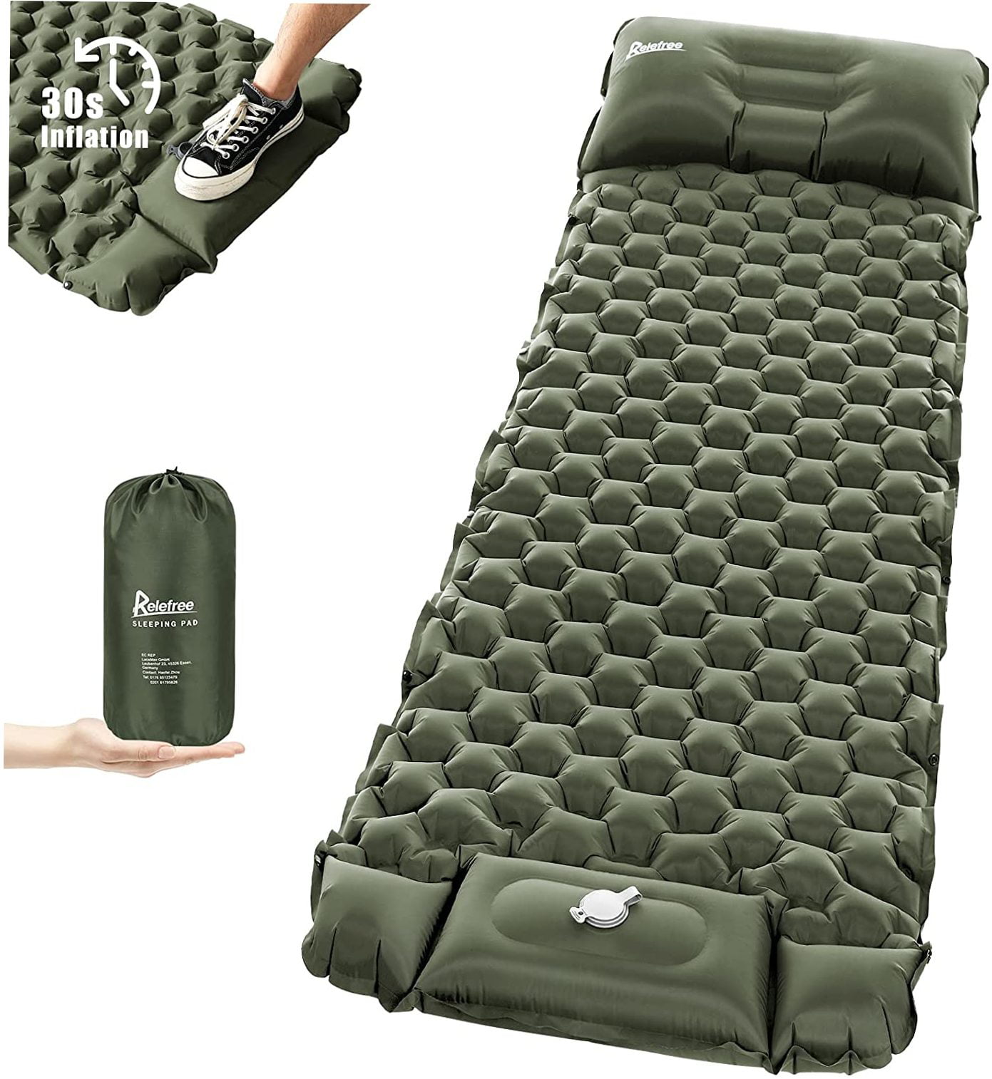 Army Military Self Inflating Air Bed Camping Mattress Foam Sleeping Mat Roll New 