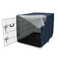 thumbnail image 3 of Boho Dog Crate Cover, Monochrome Illustration of Continuous Floral Layout, Easy to Use Pet Kennel Cover Small Dogs Puppies Kittens, 7 Sizes, Dark Lavender Pale Blue, by Ambesonne, 3 of 6