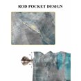 thumbnail image 7 of Teal Grey Half Window Curtains 24 Inches Long, Abstract Art Oil Painting Modern Geometric Window Treatment Curtain Drapes, Short Curtains Tiers for Kitchen Over Sink, 27.5"x24", 2 Panels, 7 of 7