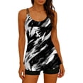 thumbnail image 1 of Tankini de moda para mujer, sin mangas, estampado, bikini, traje de baño push-up, acolchado, blusa, transparente, fruncido, conjuntos de falda, traje de baño de dos piezas para mujer, trajes de baño t, 1 of 8