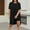 Black, variant on Women's Summer Shorts Suit 2 Piece Outfit Casual Round Neck Pure Color Tunic Top and Shorts Set for Daily Wear