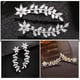thumbnail image 5 of 2 pares de pendientes de aro con flores brillantes para mujer, aretes de aro con diamantes de imitación, joyería nupcial para bodas y festividades, 5 of 7