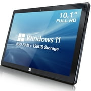 Fusion5 10.1" Windows 11 Tablet PC  Ultra Slim Full HD Tablet Computer - 8GB RAM, 128GB Storage, Intel Quad-Core CPU, 5G WiFi, 10 Inch Display, Dual Cameras, USB 3.0, Micro HDMI, Bluetooth