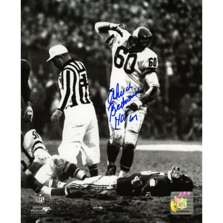 NFL - Chuck Bednarik Autographed Photograph | Details: Philadelphia Eagles, HOF 67 Inscription, Vertical Print, 8x10