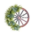 thumbnail image 1 of Spring Wheel Wreath Green Wreath Door Hanging Front Door Welcome Decoration Artificial Flower Design Home Decor 1Pc Net Weight 1.20 Lb, 1 of 8