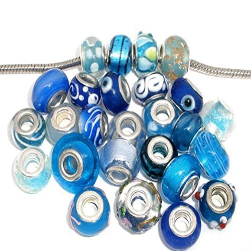 BEAUTIFUL SILVER 925 AND MURANO GLASS BEADS MIXED LOTS OF 10. 