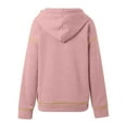thumbnail image 4 of IWRICH Women's 2025 Fall Hooded Sweatshirts Long Sleeve Half Zip Cropped Hoodies Pullover Winter Fashion Clothes Pink M, 4 of 5