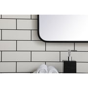Soft corner metal rectangular mirror 22x40 inch in Black