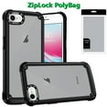 thumbnail image 2 of [PolyBag] For iPhone SE 3 (2022) SE/8/7 Ultimate CaseX Transparent Hybrid Case with Metal Buttons And Camera Edges - Black, 2 of 3
