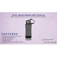 thumbnail image 2 of 10 Sports Bottles with Twist Lid Set, 23 oz. - Metallic Base, BPA Free - Grey, 2 of 5